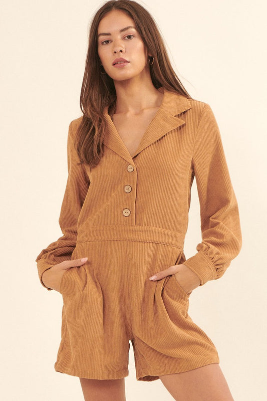 A Woven Corduroy Romper